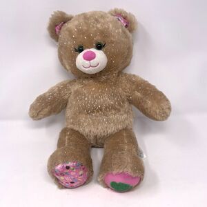 Build A Bear Sparkle Girl Scout Bear Trefoil 16" BAB Brown Plush Stuffed Animal
